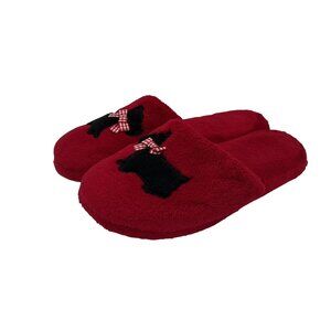 Scottie Dog Red Plush Slippers Size Medium 6.5-7.5 Soft Cozy Indoor Footwear
